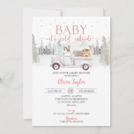 Baby Het is koud buiten, Winter Baby Girl Shower Kaart