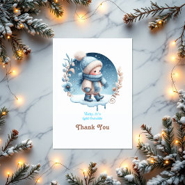 "Baby Het is koud buiten" Winter Baby shower Bedankkaart