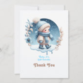 "Baby Het is koud buiten" Winter Baby shower Bedankkaart (Voorkant)