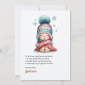 "Baby Het is koud buiten" Winter Baby shower Bedankkaart (Achterkant)