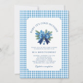 Baby Het is koud Buiten Winter Baby shower - Blauw Kaart (Voorkant)