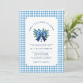 Baby Het is koud Buiten Winter Baby shower - Blauw Kaart (Staand voorkant)