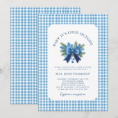 Baby Het is koud Buiten Winter Baby shower - Blauw Kaart (Voorkant / Achterkant)
