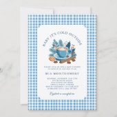 Baby Het is koud Buiten Winter Baby shower - Blauw Kaart (Voorkant)