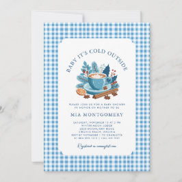 Baby Het is koud Buiten Winter Baby shower - Blauw Kaart