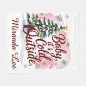 Baby, het is koud buiten Winter Baby Shower Fleece Deken (Voorkant (Horizontaal))