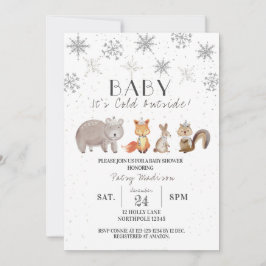 Baby Het is koud buiten, Winter Baby shower Invita Kaart