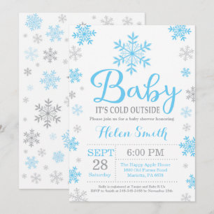 Baby het is koud buiten Winter baby shower Kaart