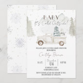 Baby Het is koud buiten, winter Baby shower Kaart (Voorkant / Achterkant)