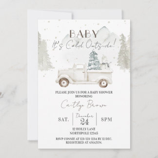 Baby Het is koud buiten, winter Baby shower Kaart
