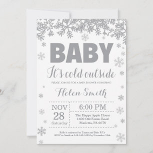 Baby het is koud buiten Winter Baby Shower Kaart