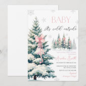 Baby het is koud buiten, Winter Baby shower Kaart (Voorkant / Achterkant)