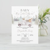 Baby Het is koud buiten, winter Baby shower Kaart (Staand voorkant)