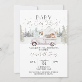 Baby Het is koud buiten, winter Baby shower Kaart
