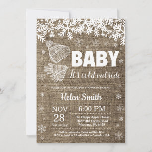 Baby het is koud buiten Winter Baby Shower Kaart