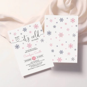 Baby het is koud buiten Winter Baby shower Kaart