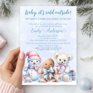 Baby, het is koud buiten Winter Baby Shower Kaart