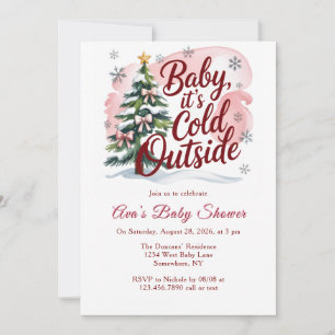 Baby, het is koud buiten Winter Baby Shower Kaart