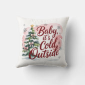 Baby, het is koud buiten Winter Baby Shower Kussen (Achterkant)