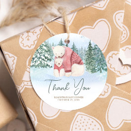 Baby Het is koud buiten Winter Baby shower Ronde Bedankjes Labels