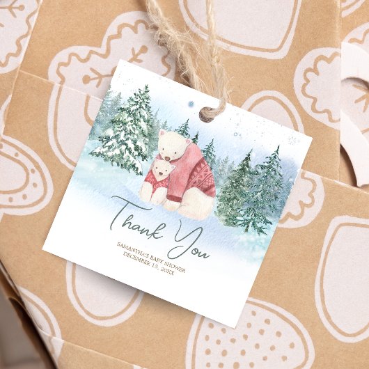 Baby Het is koud buiten Winter Baby shower Square Bedankjes Labels