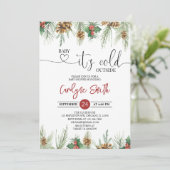 Baby het is koud buiten Winter Baby Shower Uitnodi Kaart (Staand voorkant)
