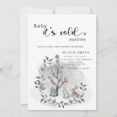 Baby het is koud buiten winter baby shower uitnodi kaart (Voorkant)