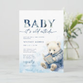 Baby Het is koud buiten Winter Beer Baby shower Kaart (Staand voorkant)
