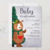 Baby Het is koud buiten Winter Beer Baby shower Kaart (Voorkant)