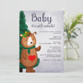 Baby Het is koud buiten Winter Beer Baby shower Kaart (Staand voorkant)