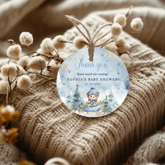 Baby Het is koud Buiten Winter Beer Bedankt Cadeau Bedankjes Labels