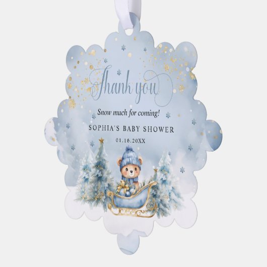 Baby Het is koud Buiten Winter Beer Bedankt Cadeau Ornament Kaart (Links)