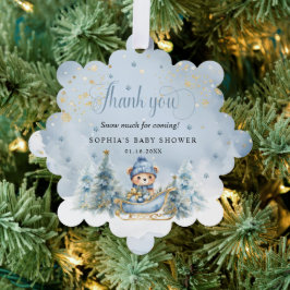 Baby Het is koud Buiten Winter Beer Bedankt Cadeau Ornament Kaart