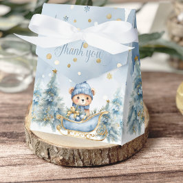 Baby Het is koud Buiten Winter Beer │Blauw Goud Bedankdoosjes