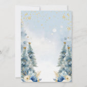 Baby Het is koud Buiten Winter Beer │Blauw Goud Bedankkaart (Achterkant)