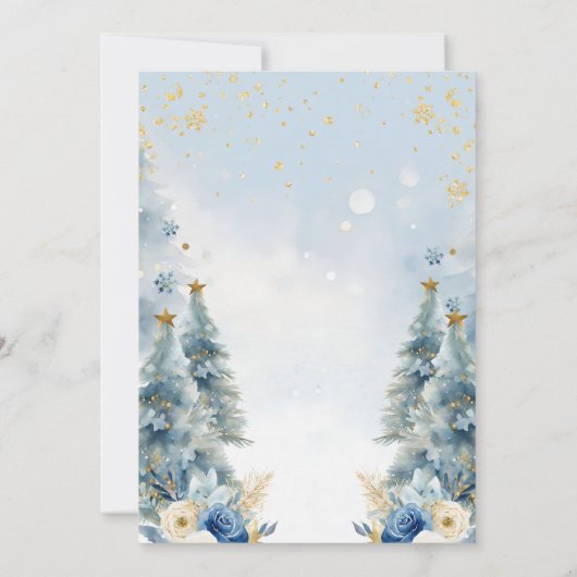 Baby Het is koud Buiten Winter Beer │Blauw Goud Kaart (Achterkant)