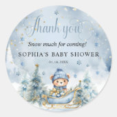 Baby Het is koud Buiten Winter Beer Dank u Ronde Sticker (Voorkant)