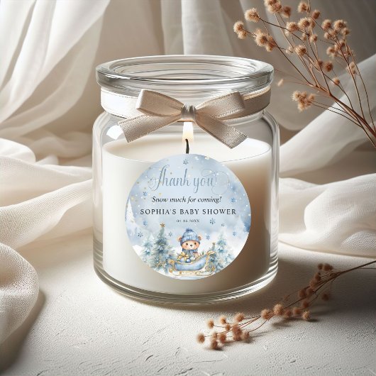 Baby Het is koud Buiten Winter Beer Dank u Ronde Sticker