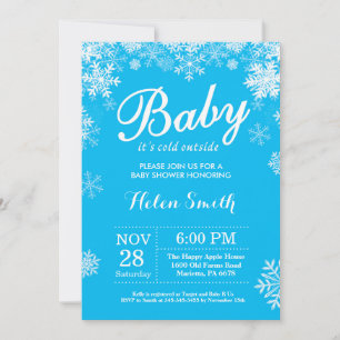 Baby het is koud buiten Winter Blauw Jongens Baby  Kaart