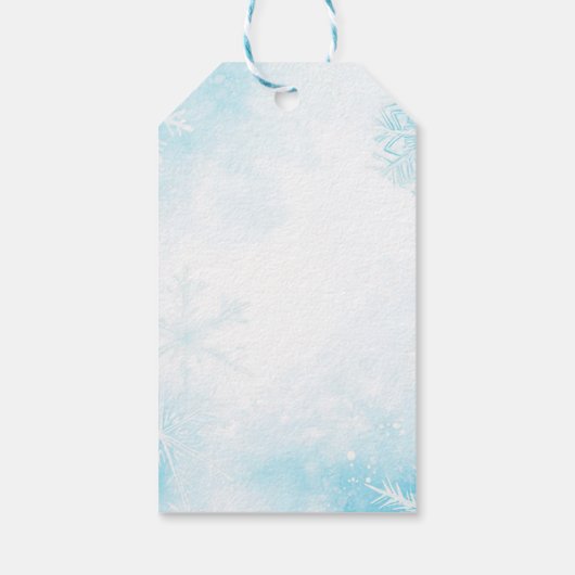 Baby Het is koud buiten Winter Blue Bow Dank u Cadeaulabel (Achterkant)