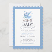 Baby het is koud buiten Winter Boy Baby shower Kaart (Voorkant)
