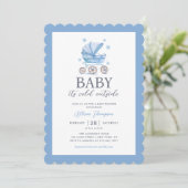 Baby het is koud buiten Winter Boy Baby shower Kaart (Staand voorkant)