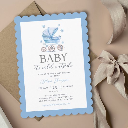 Baby het is koud buiten Winter Boy Baby shower Kaart