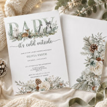 Baby het is koud buiten Winter Dieren Baby Shower
