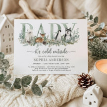 Baby het is koud buiten Winter Dieren Baby Shower