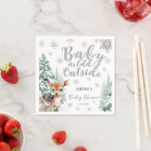 Baby het is koud buiten | Winter Fawn Baby shower Servet (Insitu)