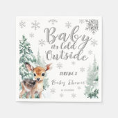 Baby het is koud buiten | Winter Fawn Baby shower Servet (Voorkant)
