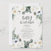 Baby het is koud buiten Winter Floral Baby shower Kaart (Voorkant)