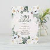 Baby het is koud buiten Winter Floral Baby shower Kaart (Staand voorkant)