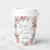 Baby het is koud buiten Winter Floral Baby shower Papieren Bekers (Achterkant)